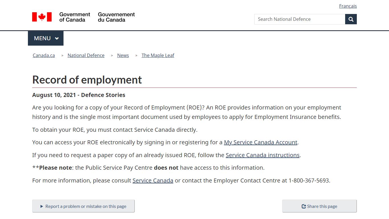 Record of employment - Canada.ca